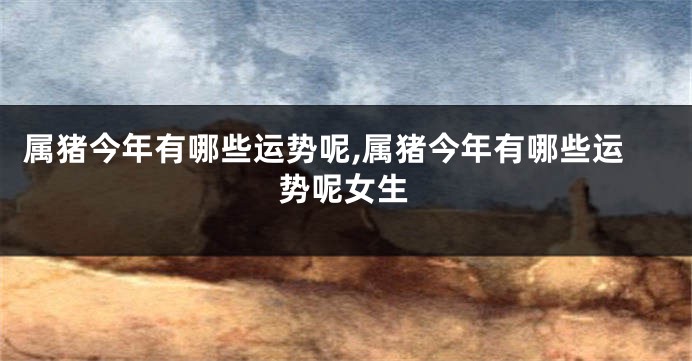 属猪今年有哪些运势呢,属猪今年有哪些运势呢女生