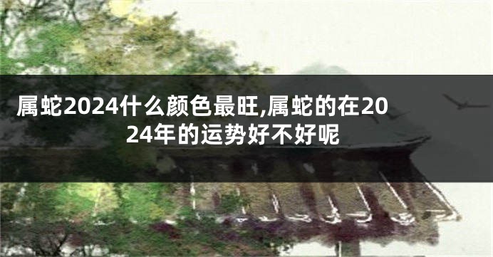 属蛇2024什么颜色最旺,属蛇的在2024年的运势好不好呢