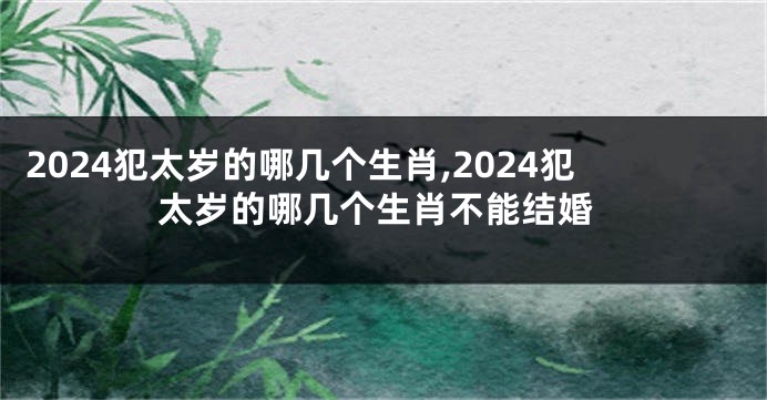 2024犯太岁的哪几个生肖,2024犯太岁的哪几个生肖不能结婚