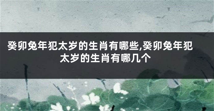 癸卯兔年犯太岁的生肖有哪些,癸卯兔年犯太岁的生肖有哪几个