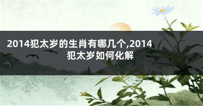 2014犯太岁的生肖有哪几个,2014犯太岁如何化解