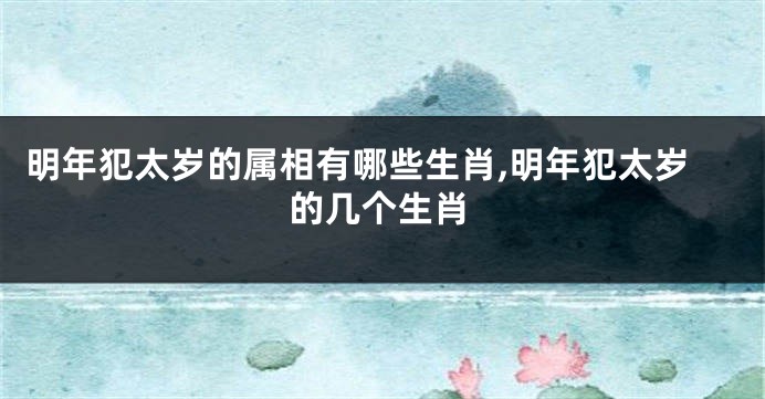 明年犯太岁的属相有哪些生肖,明年犯太岁的几个生肖