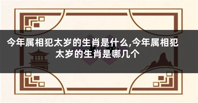 今年属相犯太岁的生肖是什么,今年属相犯太岁的生肖是哪几个