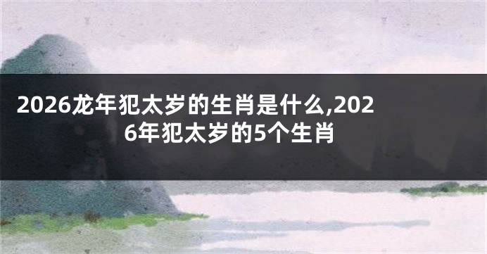 2026龙年犯太岁的生肖是什么,2026年犯太岁的5个生肖