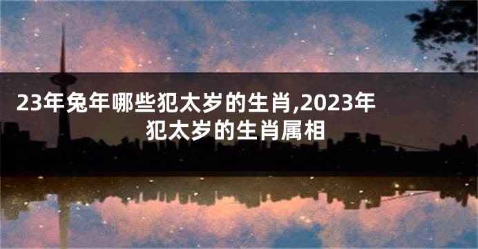 23年兔年哪些犯太岁的生肖,2023年犯太岁的生肖属相